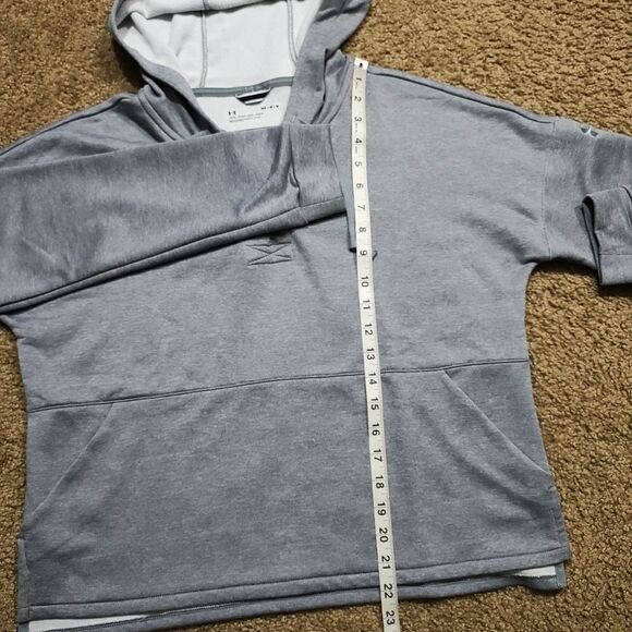 Under Armour Women's Gray Loose Fit Lace Up Long Sleeve Hoodie Medium -C - Picture 4 of 5